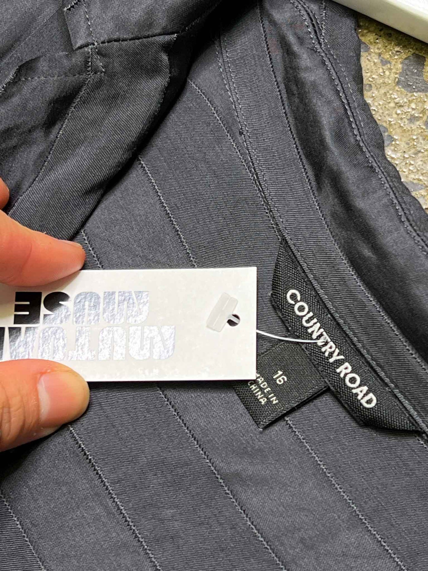 Size 16 | Country Road Grey Striped Shirt