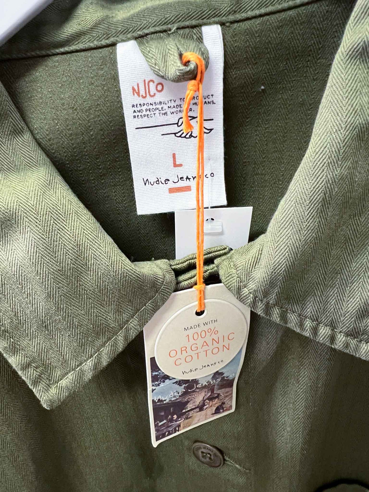 Size L | Nudie Jeans Co Herringbone Chore Jacket With Tags