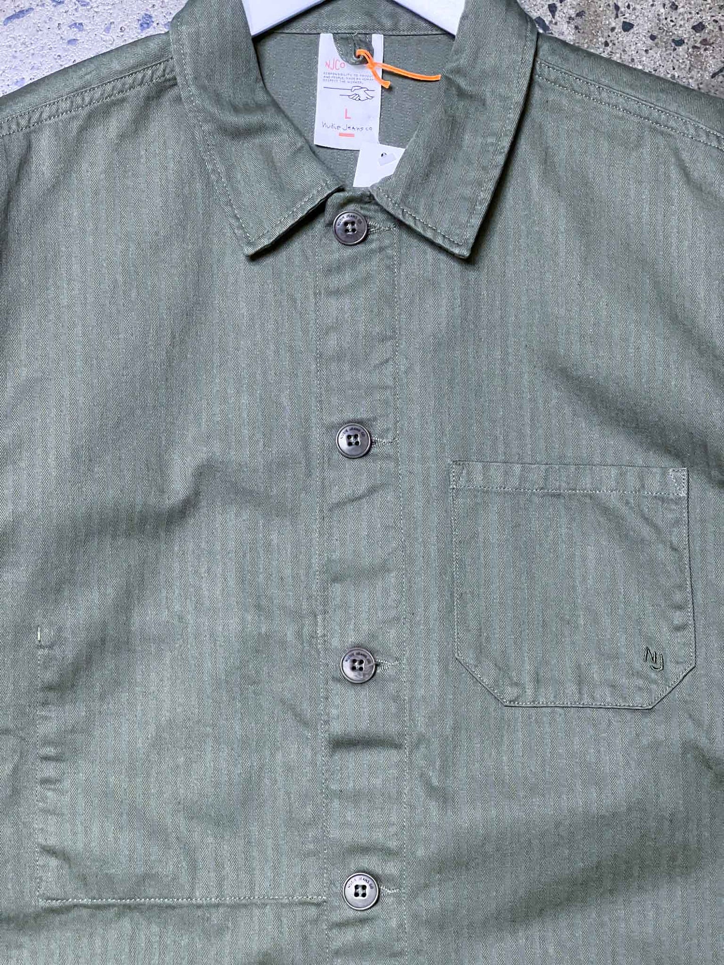 Size L | Nudie Jeans Co Herringbone Chore Jacket With Tags