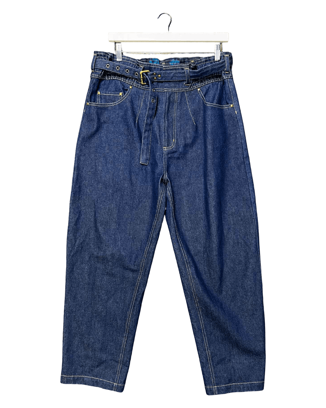 Size 3 (L) | Megan Park Paperbag Waist Indigo Jeans