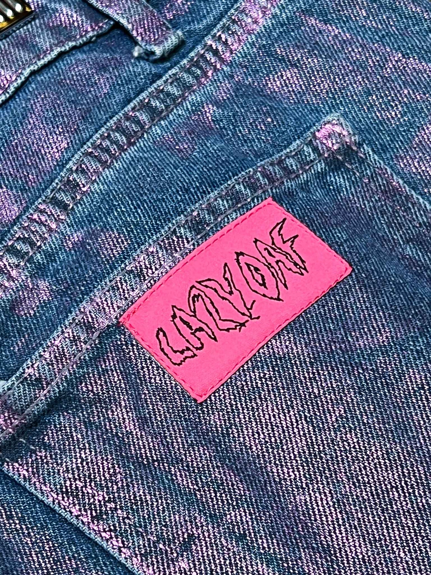Jeans 40 (18) | Lazy Oaf Paint It Pink Distressed Glitter Jeans