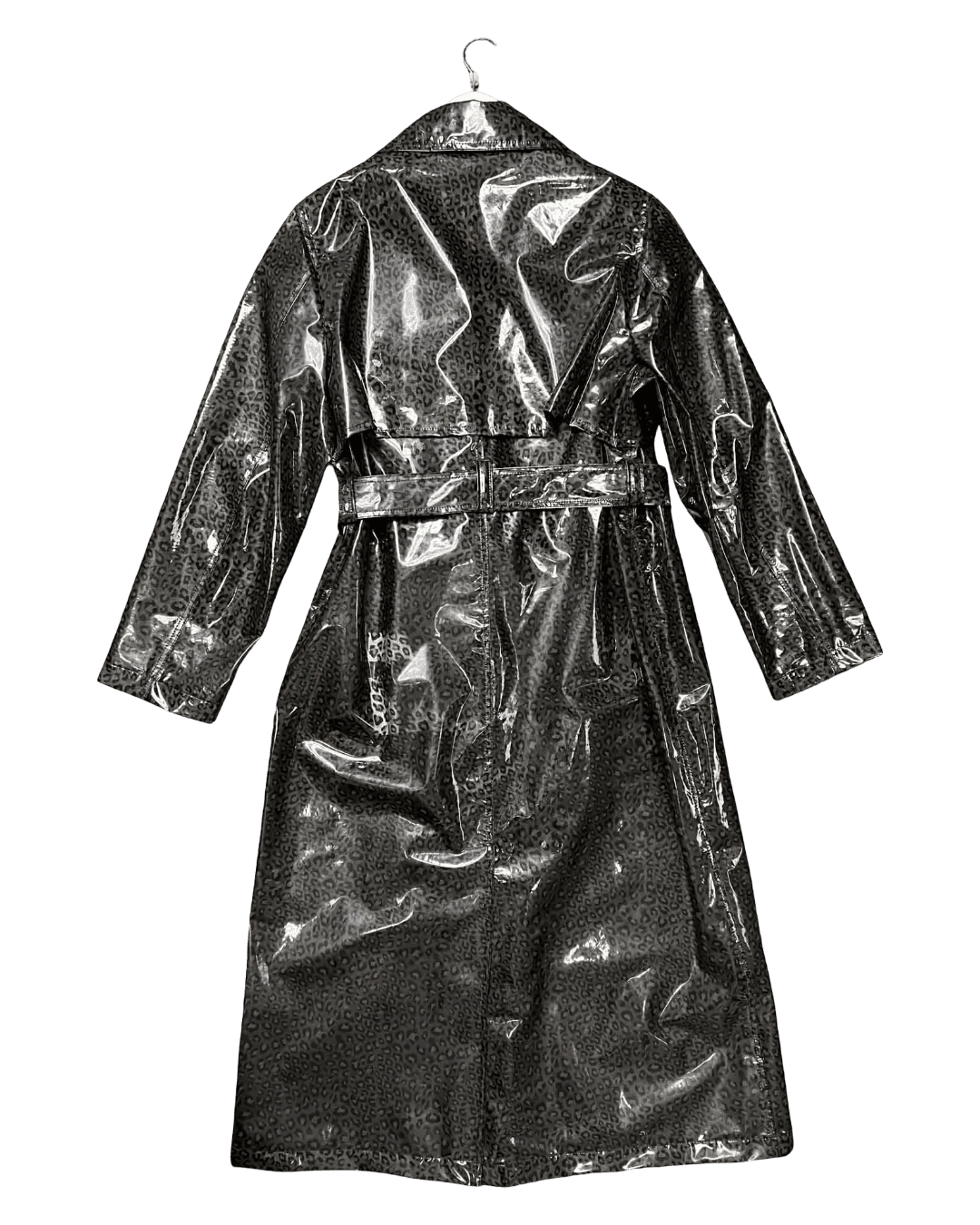 Size 42 (XL) | MSGM Polyurethane Leopard Print Translucent Coat