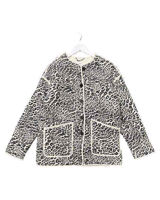 Size M | Ceres Leopard Print Quilted Jacket
