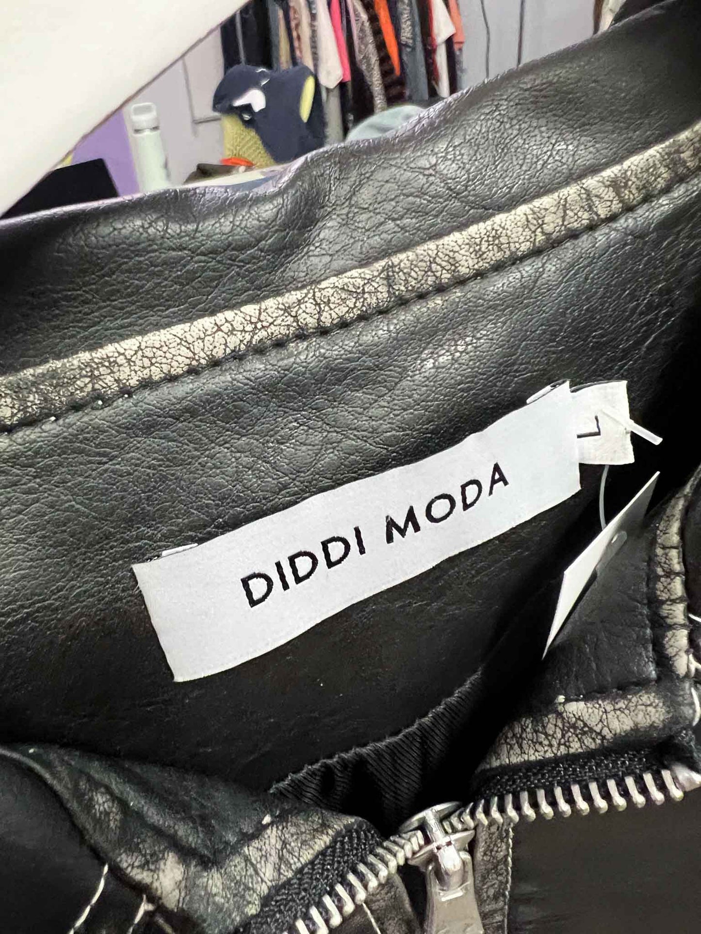Size L | Diddi Moda Faux Leather Bows Jacket