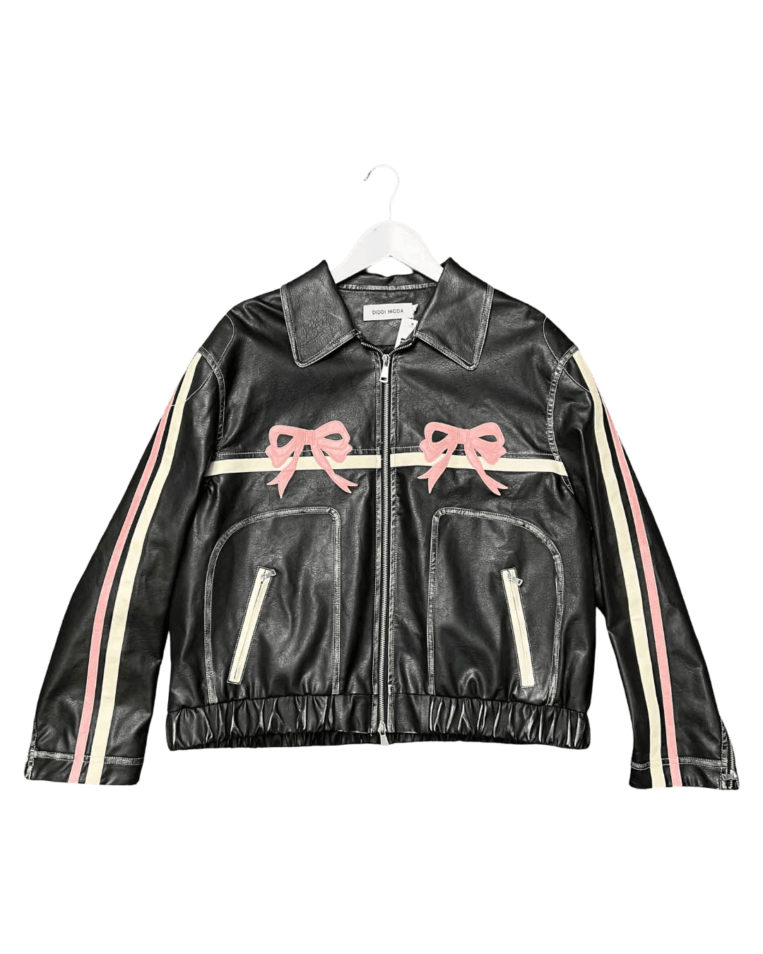 Size L | Diddi Moda Faux Leather Bows Jacket