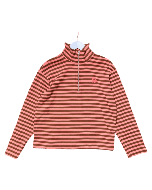 Size M | Marimekko 1/4 Zip Striped Jumper