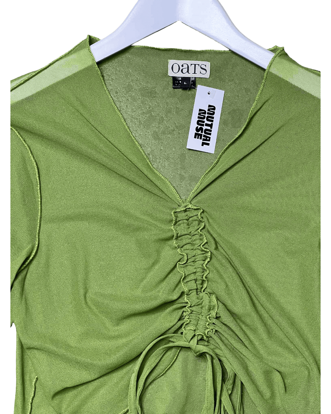 Size L | Oats Sheer Gathered Front Top