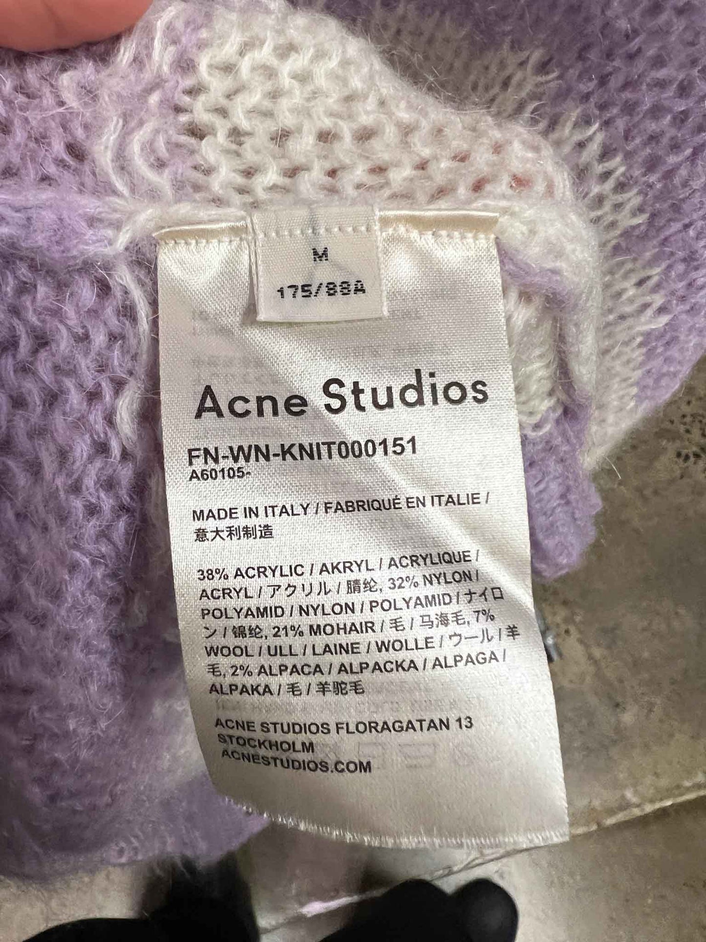 Size M | Acne Studios Mohair + Alpaca Distressed Jumper