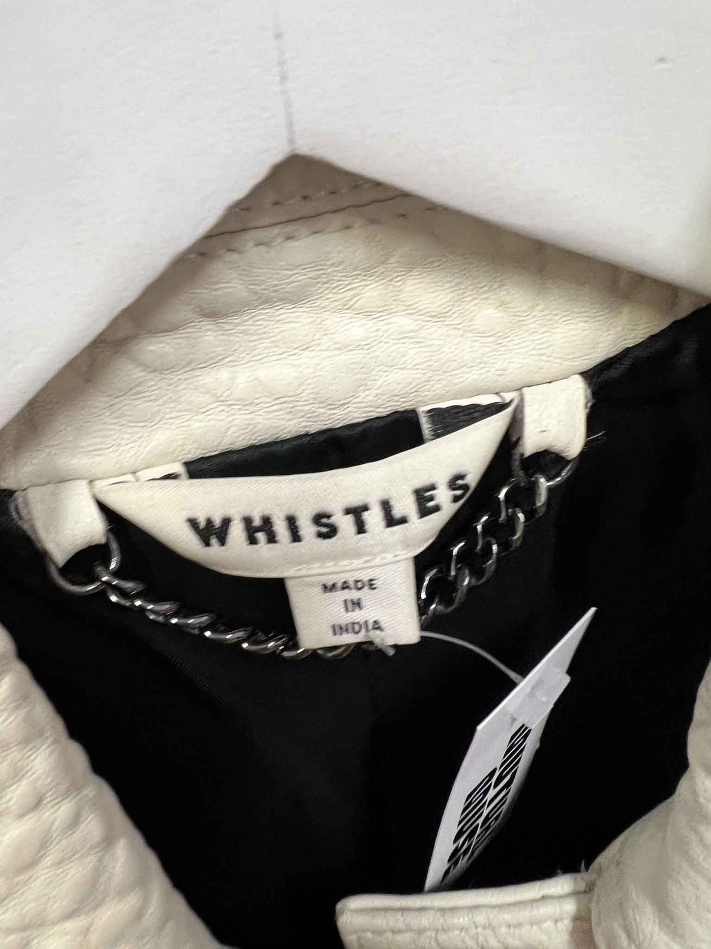 Size 12 | Whistles Leather Cropped Fit Jacket