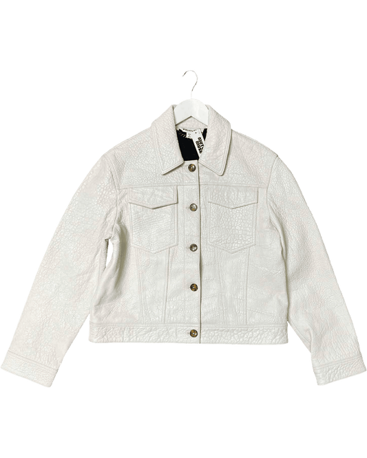 Size 12 | Whistles Leather Cropped Fit Jacket