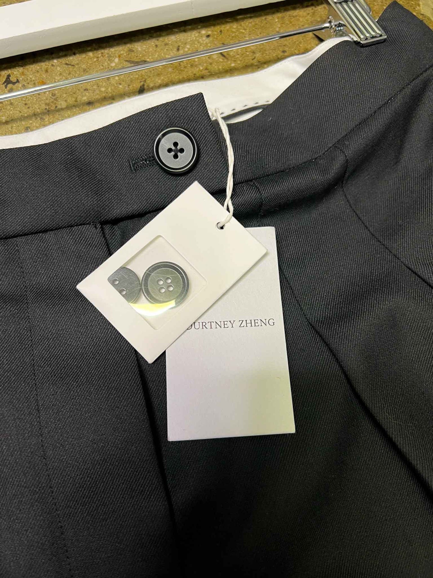 Size 12 (L) | Courtney Zheng Pleated Wool Maxi Skirt With Tags