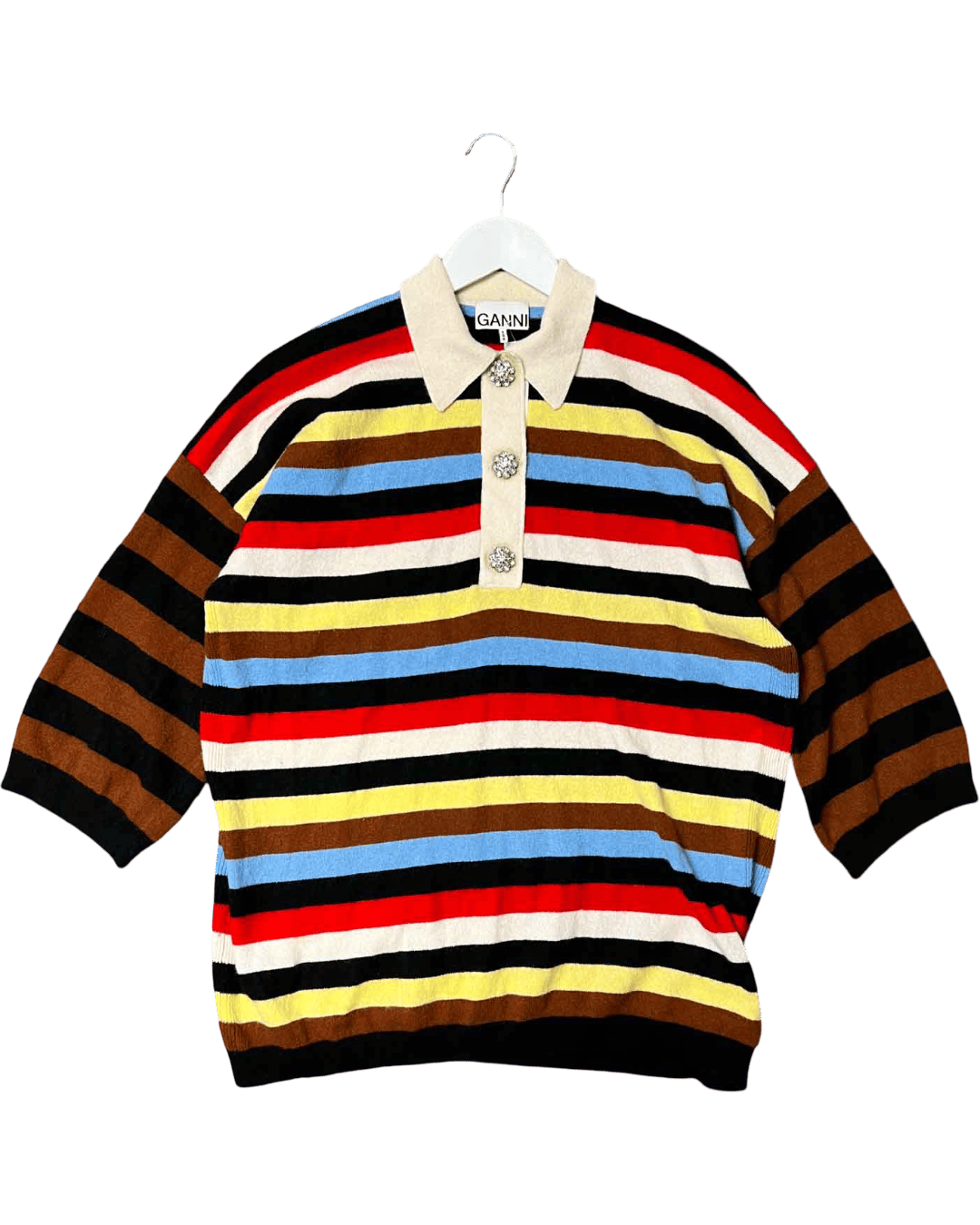 Size XL | Ganni Cashmere Knit Polo Jumper