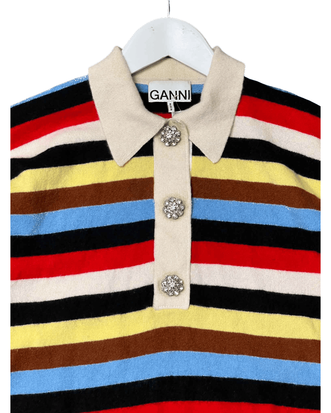 Size XL | Ganni Cashmere Knit Polo Jumper