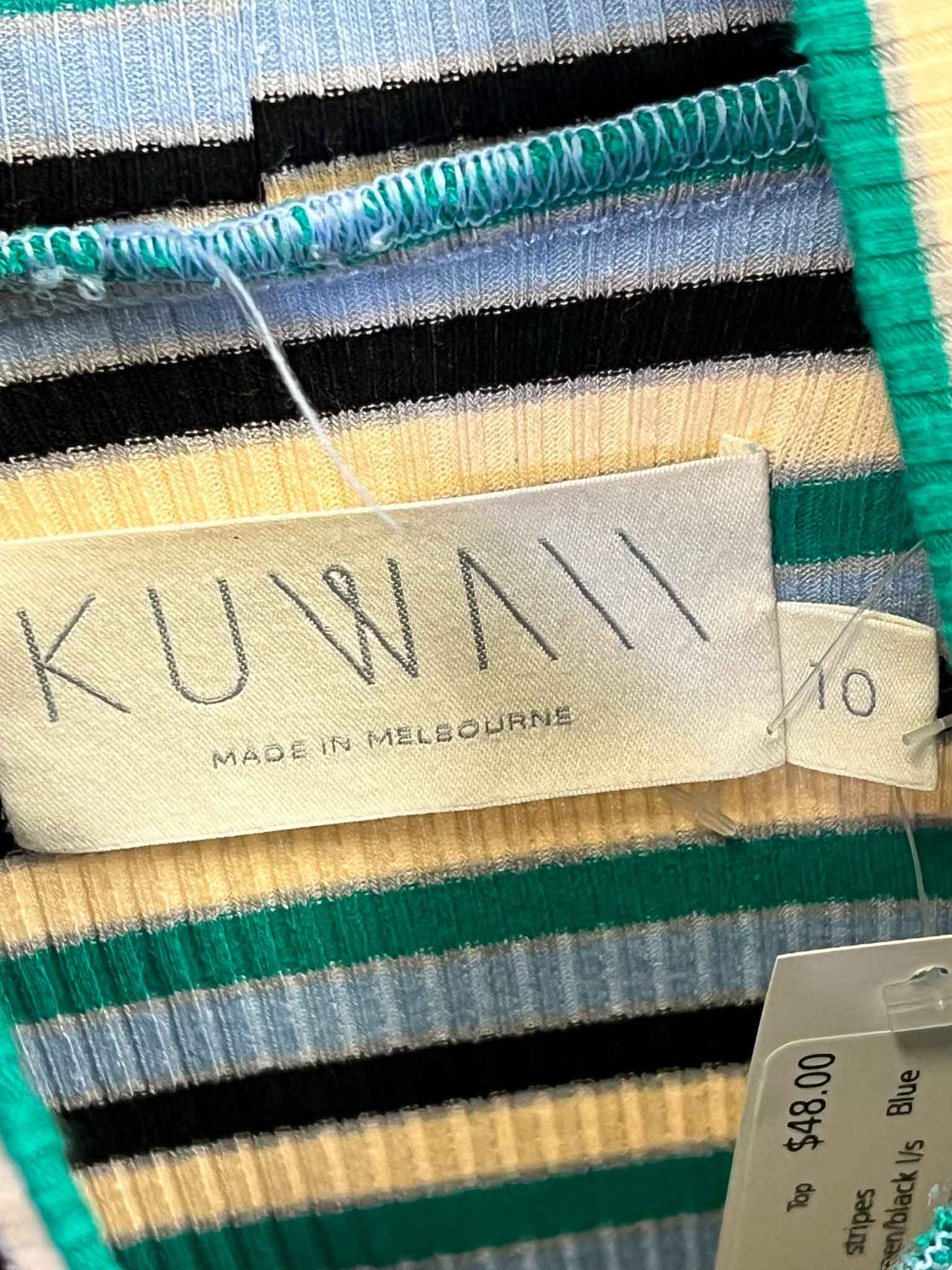 Size 10 | Kuwaii Ribbed Stripy Top