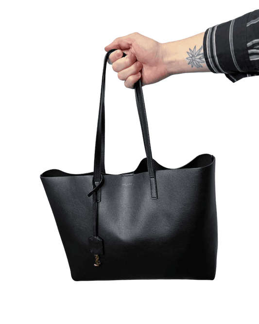 Saint Laurent Leather Shopping Tote Bag