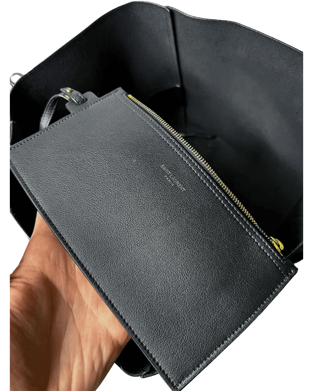 Saint Laurent Leather Shopping Tote Bag