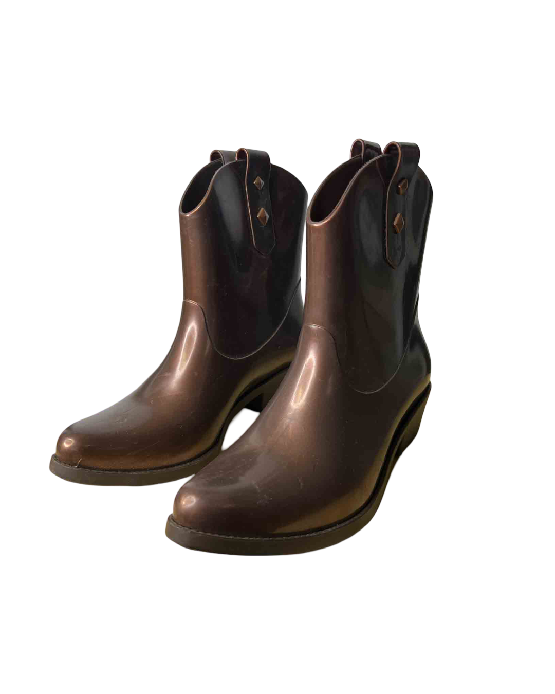 Size 37 | Melissa Brown Rubber Cowboy Boots