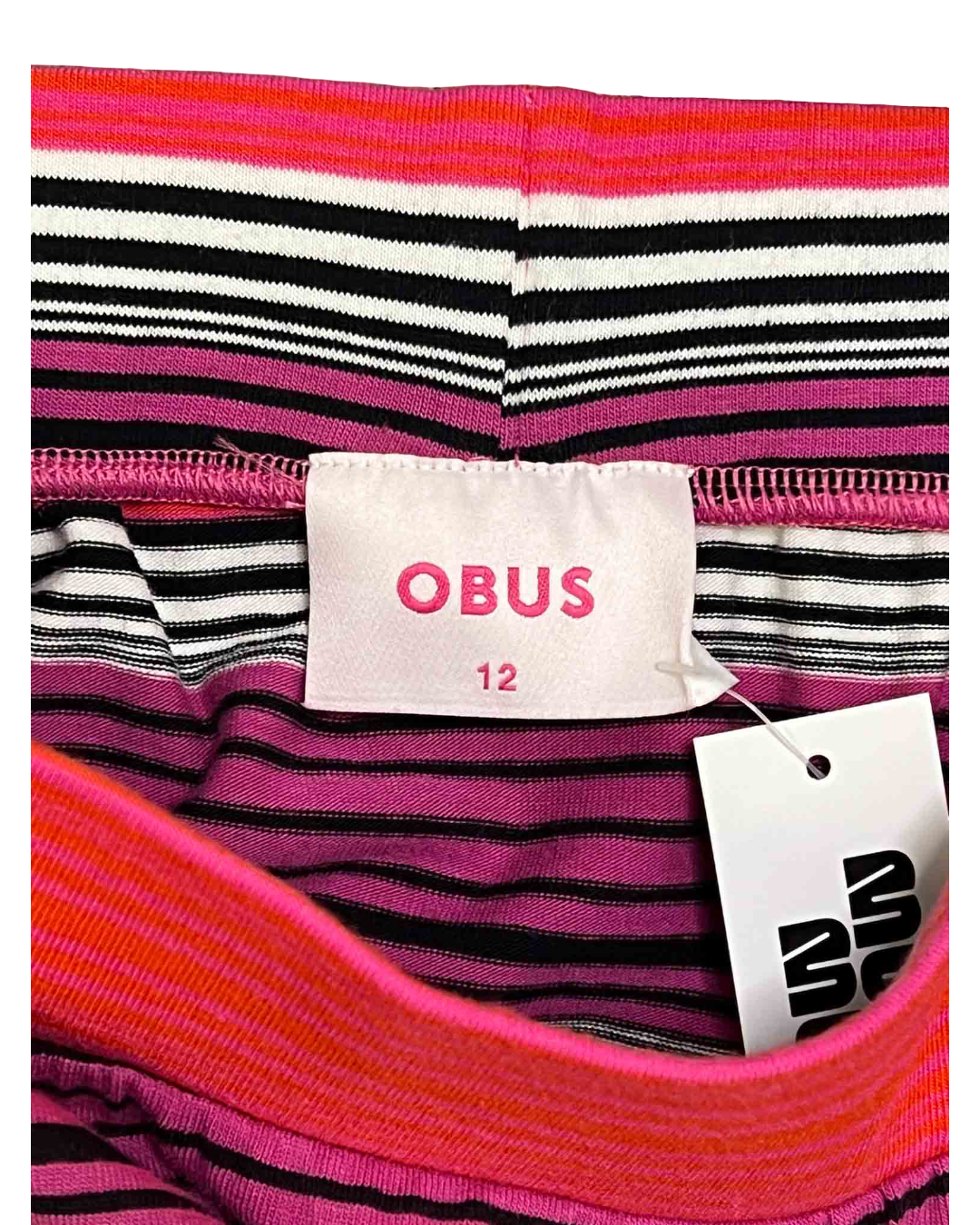 Size 12 | Obus Pink Stripe Maxi Skirt