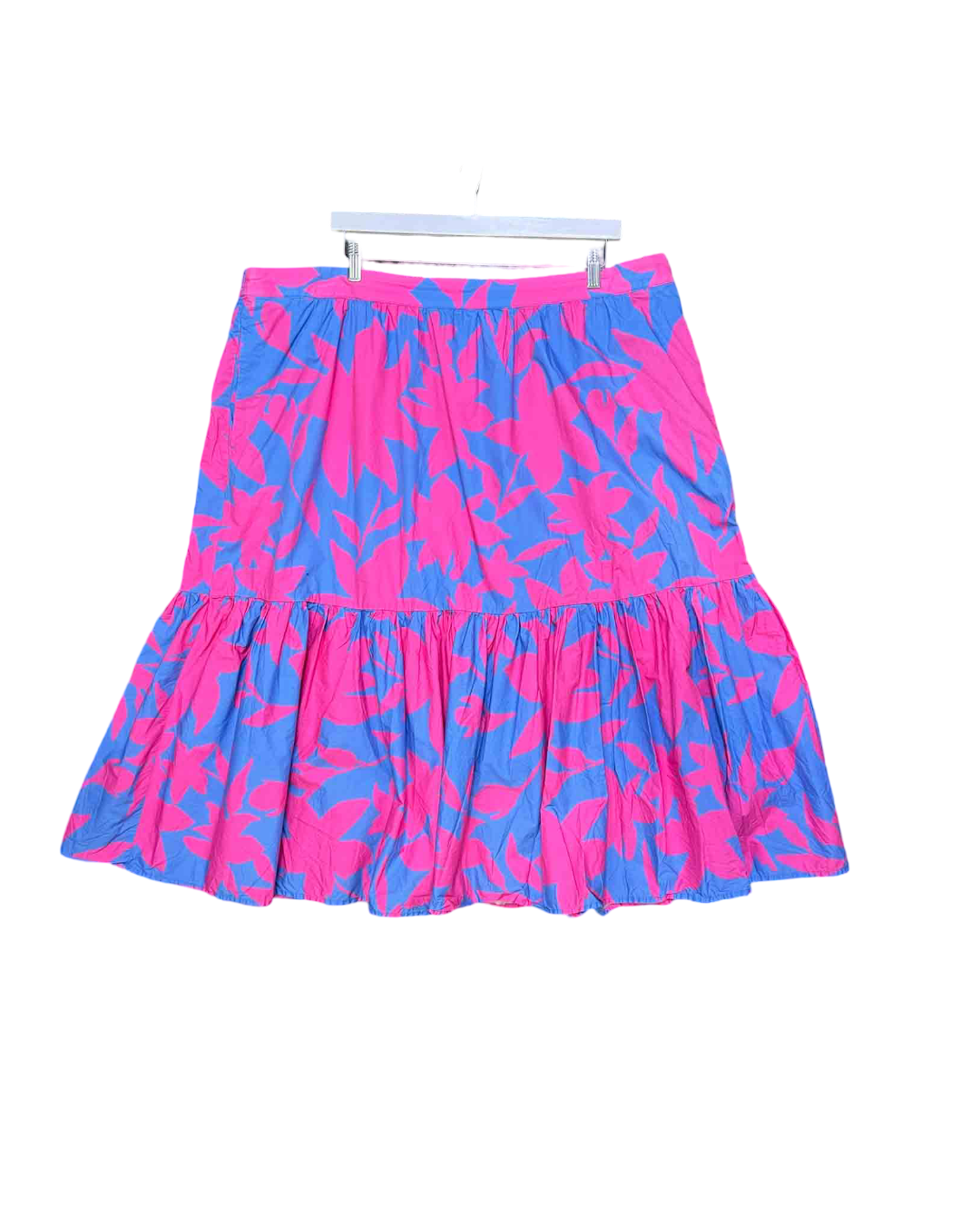 Size 22 | Commonry Pink and Blue Floral Drop Waist Skirt