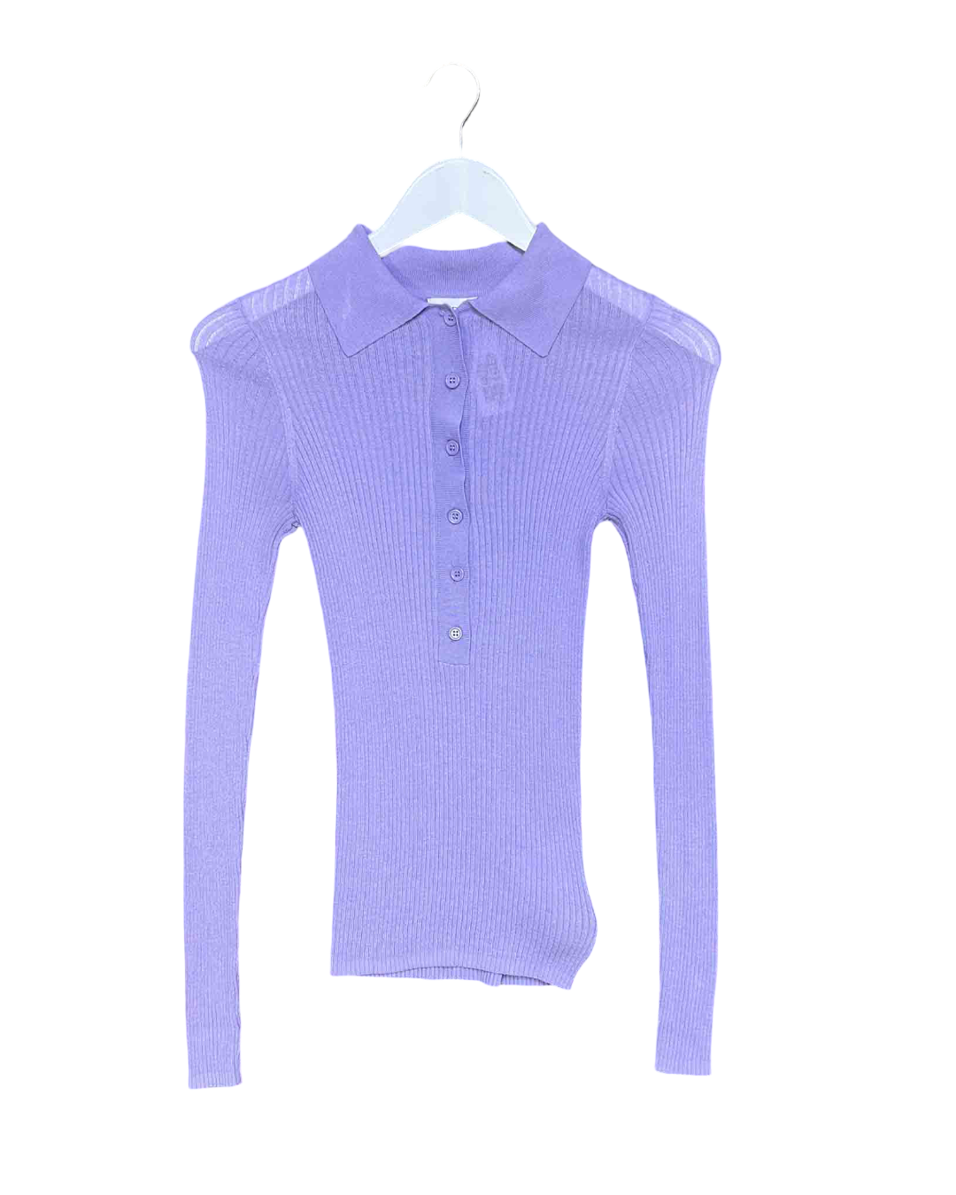 Size XXS | Henne Purple Ribbed Polo Top