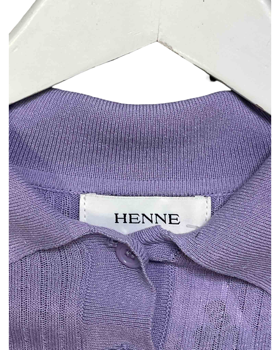Size XXS | Henne Purple Ribbed Polo Top