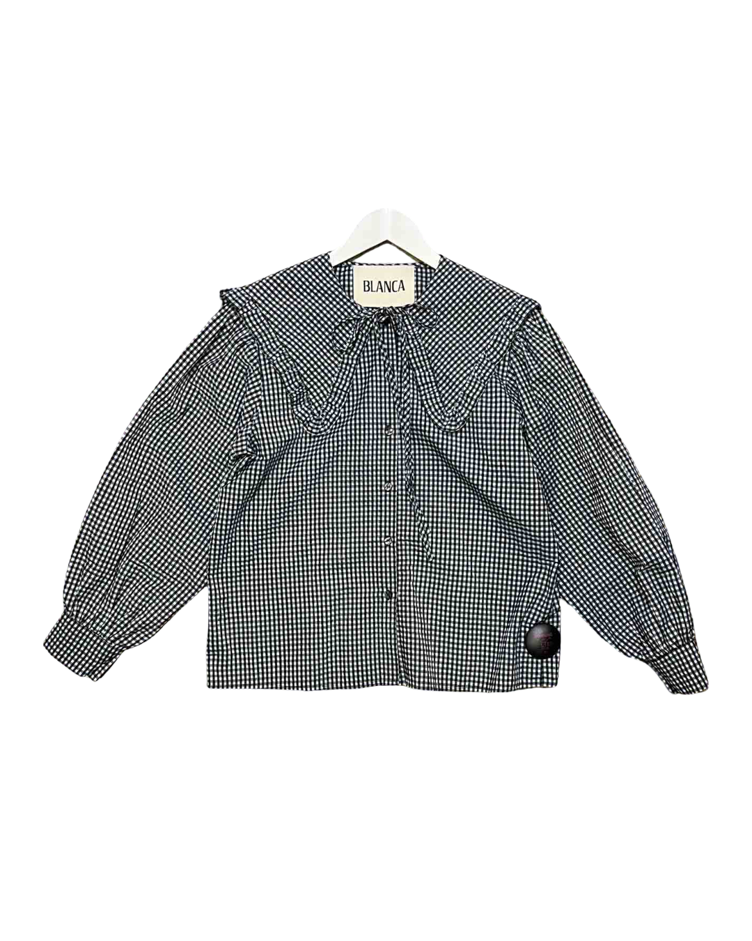 Size M | Blanca Blue Gingham Maja Blouse