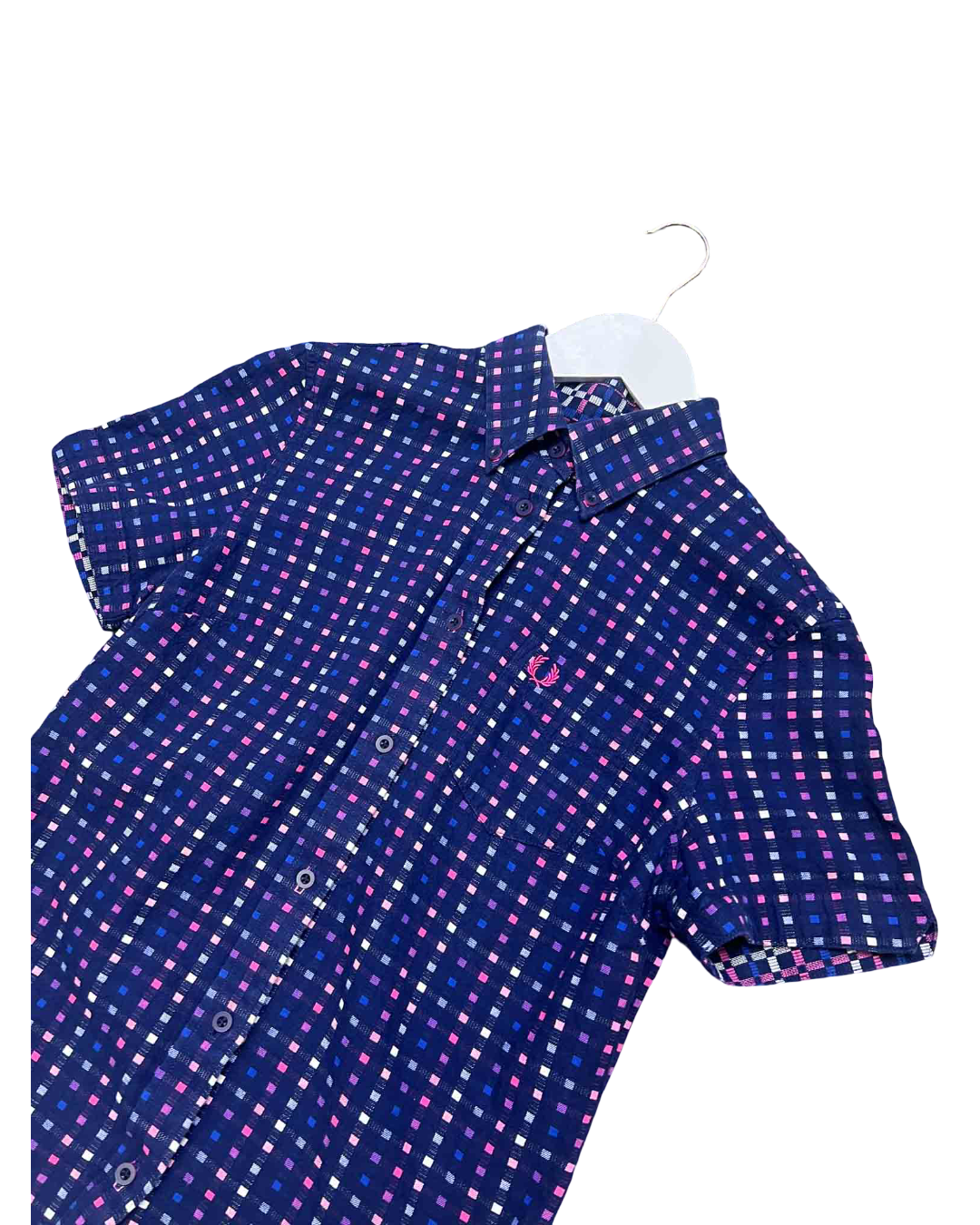 Size 10 | Fred Perry Blue and Pink Check Shirt
