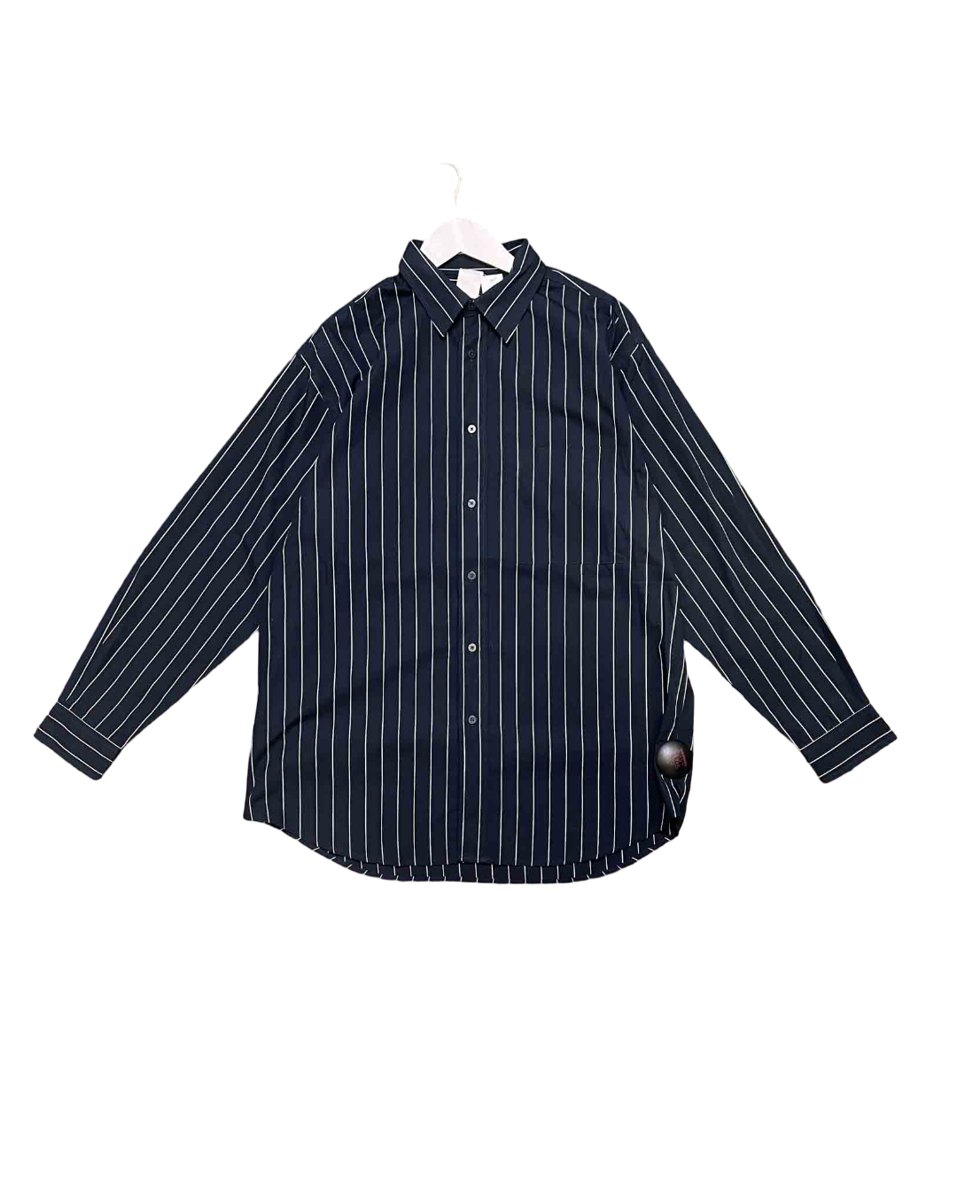 Size L | Kowtow Black Striped Shirt