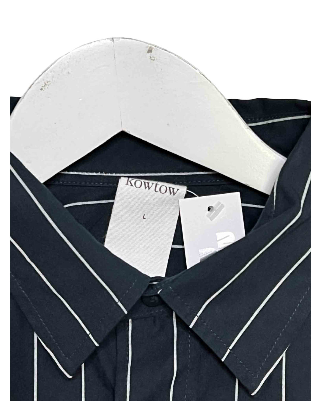 Size L | Kowtow Black Striped Shirt