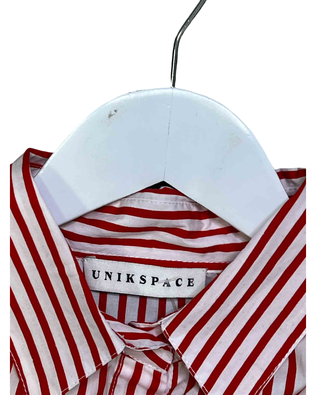 OSFM| Unikspace Red and White Striped Shirt Dress