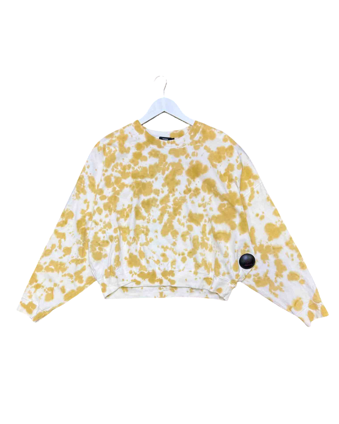 Size L | Bassike Yellow Tie Dye Crewneck Jumper