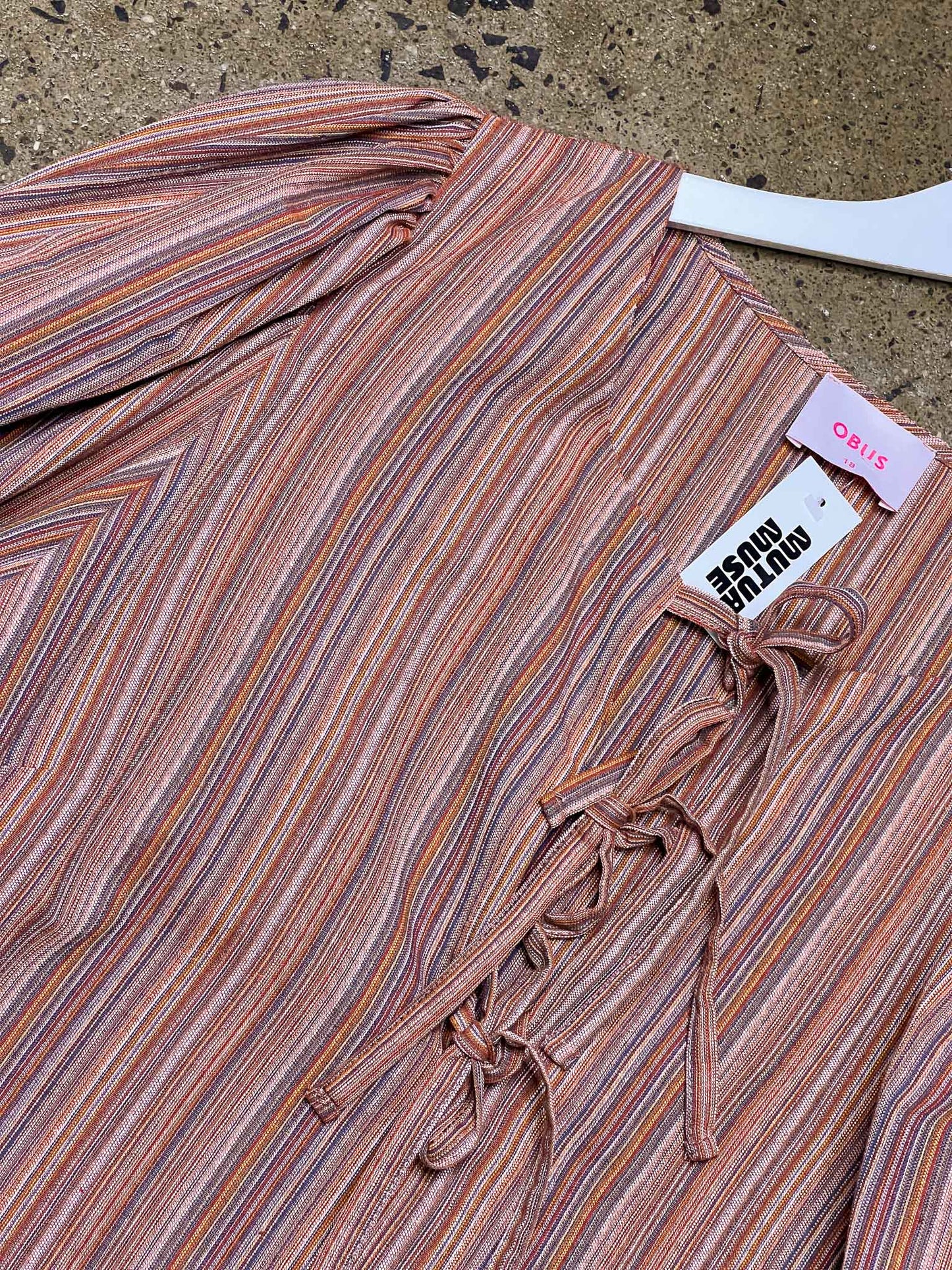 Size 18 | Obus Striped Cotton Tie-Up Top