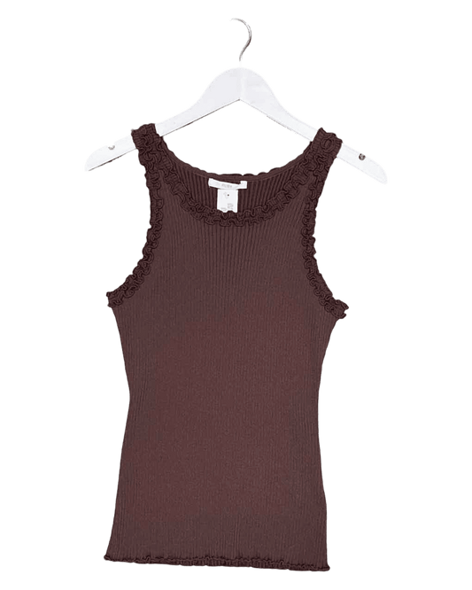 Size 18 | Ruby Chocolate Frilly Tank Top