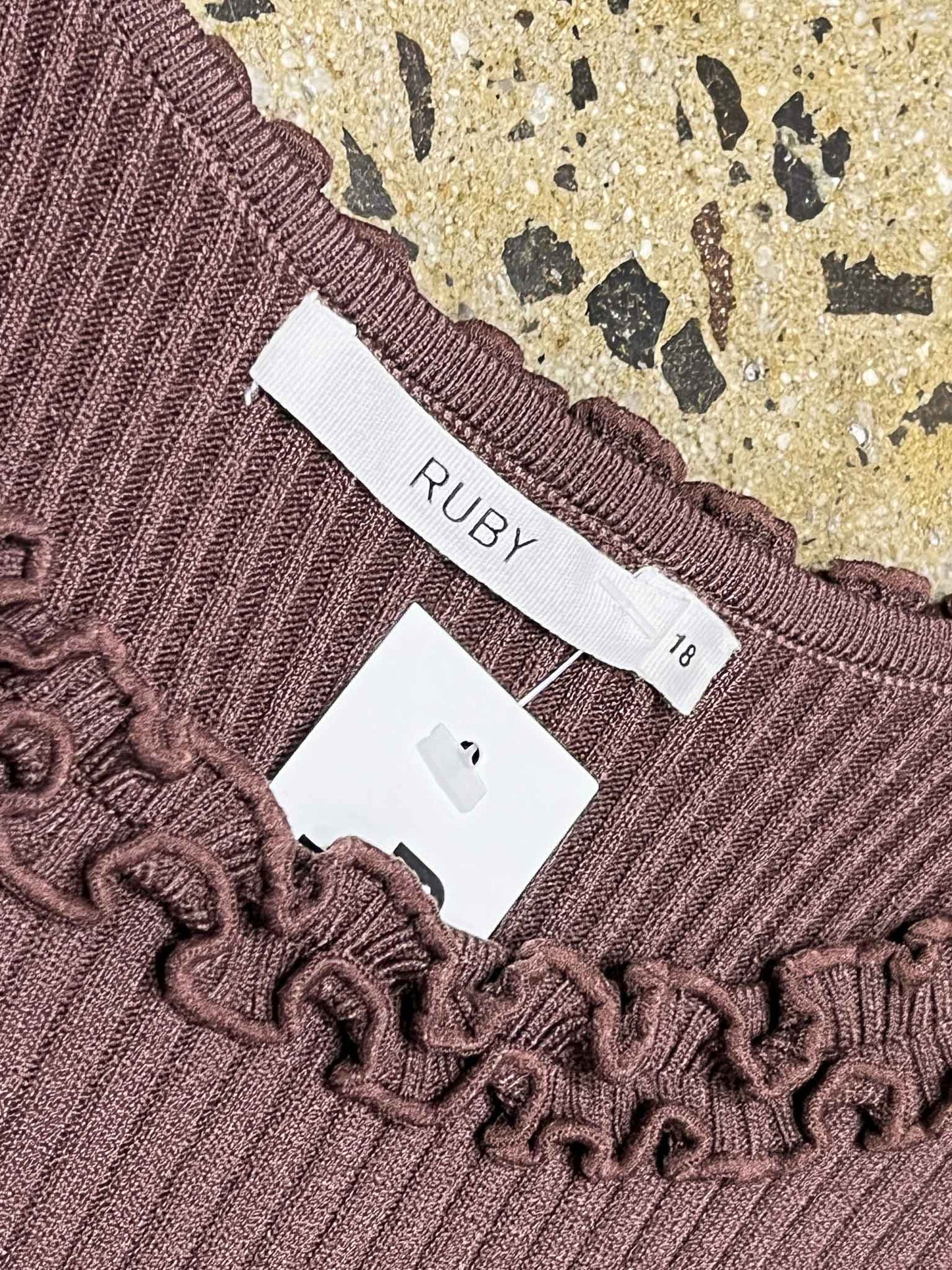 Size 18 | Ruby Chocolate Frilly Tank Top