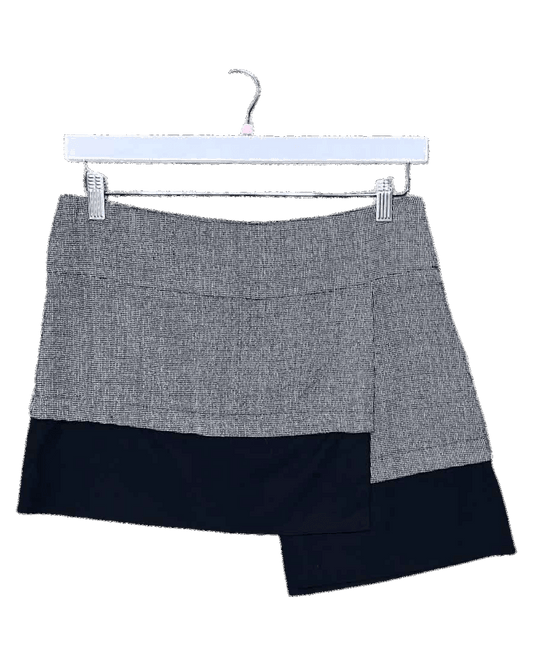 Size 8 | Pinko Houndstooth Two-Tone Mini Skirt