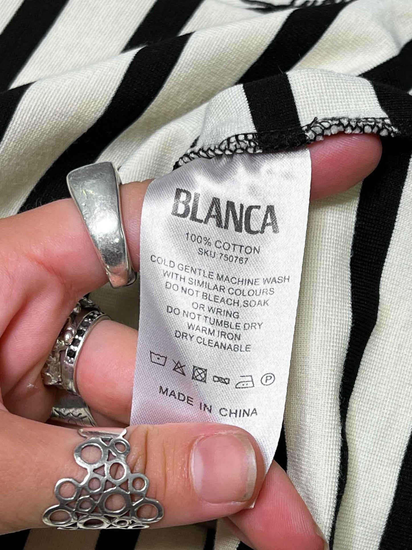 Size S | Blanca Striped Cotton Baby T-shirt