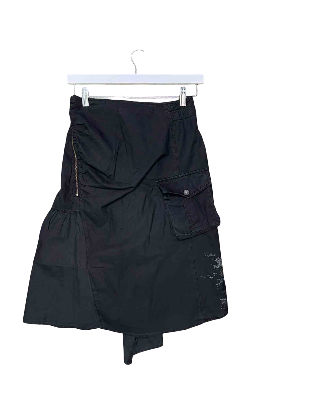 Size FR 36 (8) | IKKS Y2K Cotton Poplin Gathered Skirt