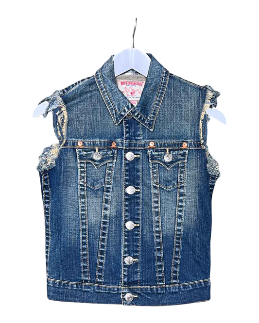 Size S | True Religion Denim Cutoff Vest