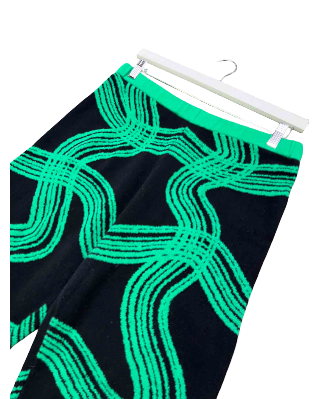 Size 4 (14) | Suku Green Black Knit Wide Leg Pants