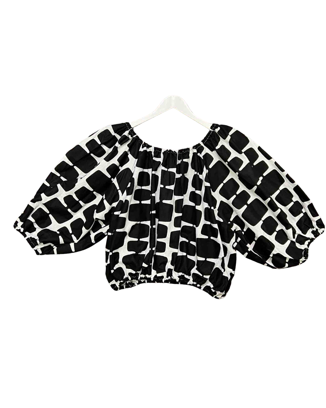 Size XXL | Yevu 'Tent' Black and White Geometric Top With Tags