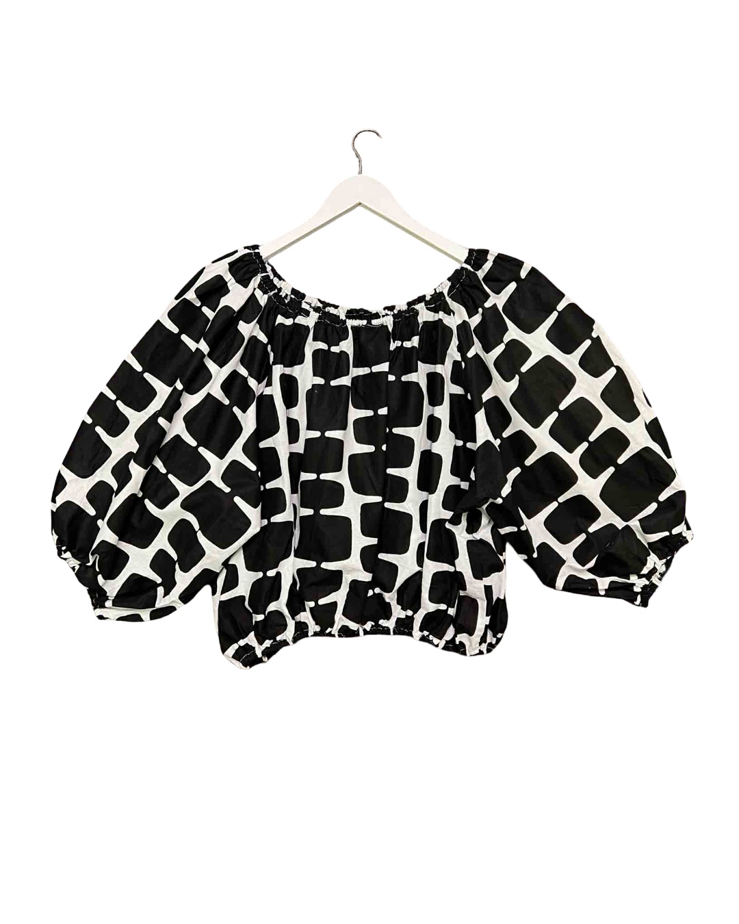 Size XXL | Yevu 'Tent' Black and White Geometric Top With Tags