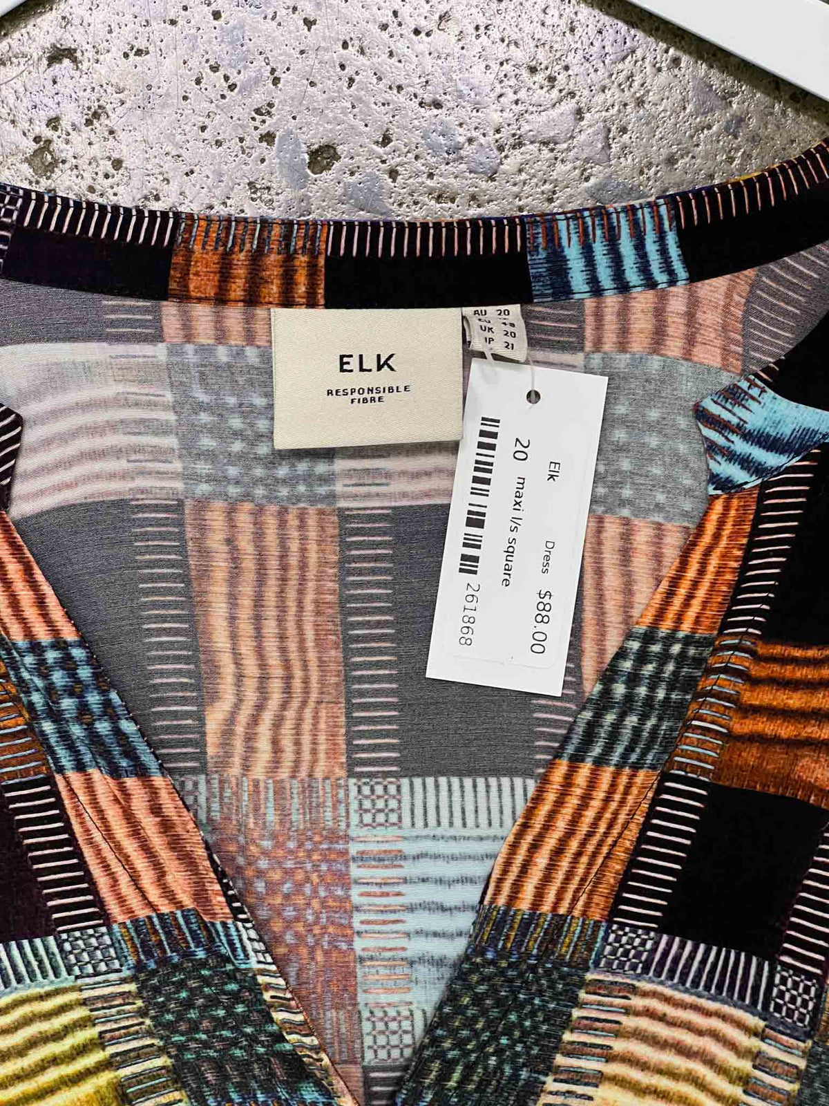 Size 20 | Elk Patchwork Viscose Midi Dress