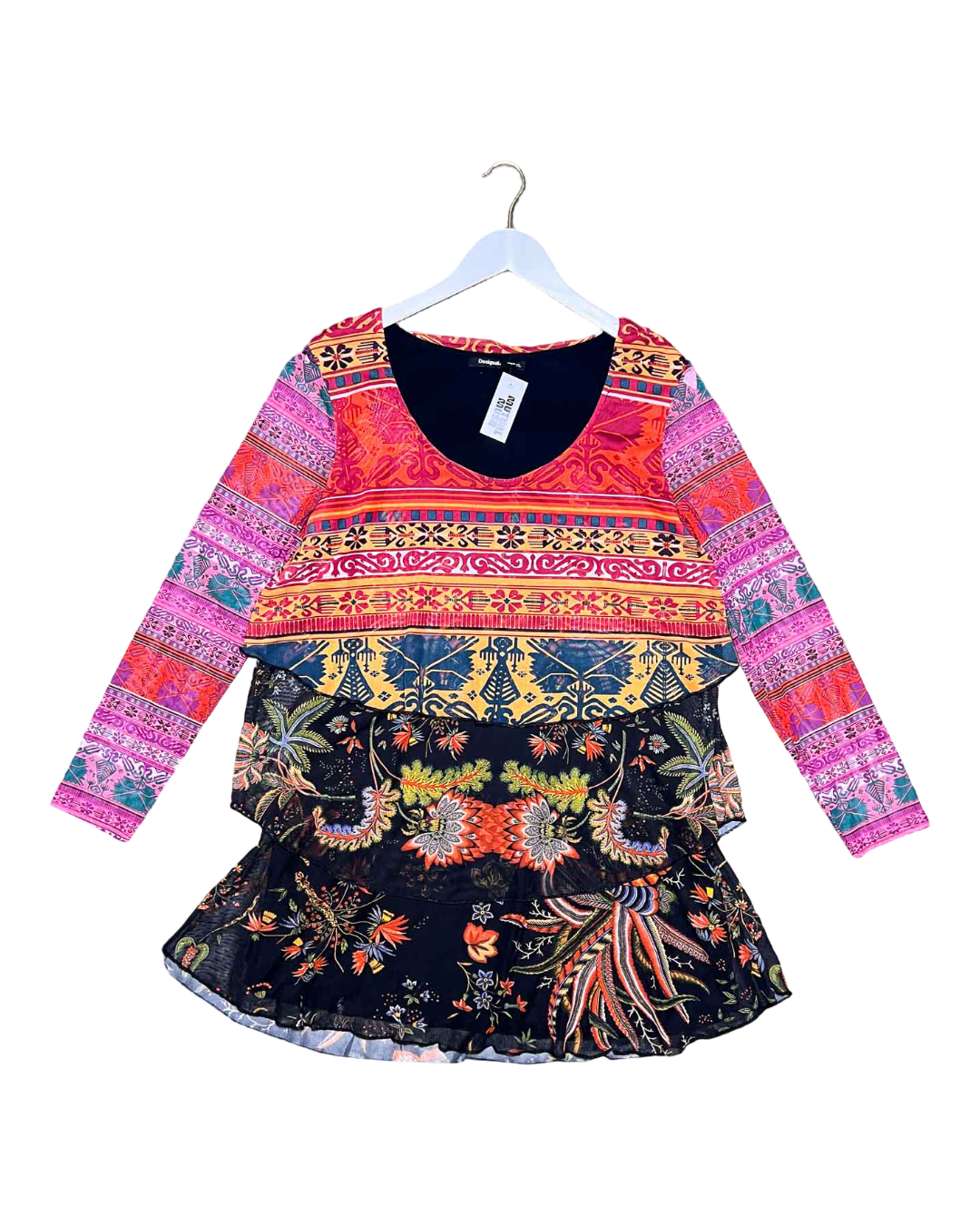 Size XL | Desigual Layered Mesh Mini Dress