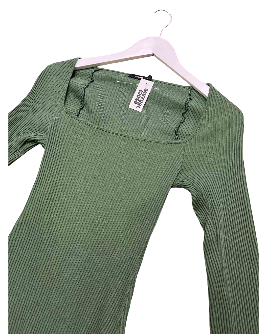 Size XS | Bassike Ribbed Long Sleeve Top