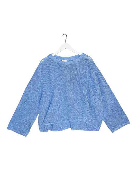 Size L | Elk Blue Alpaca Blend Knit Jumper