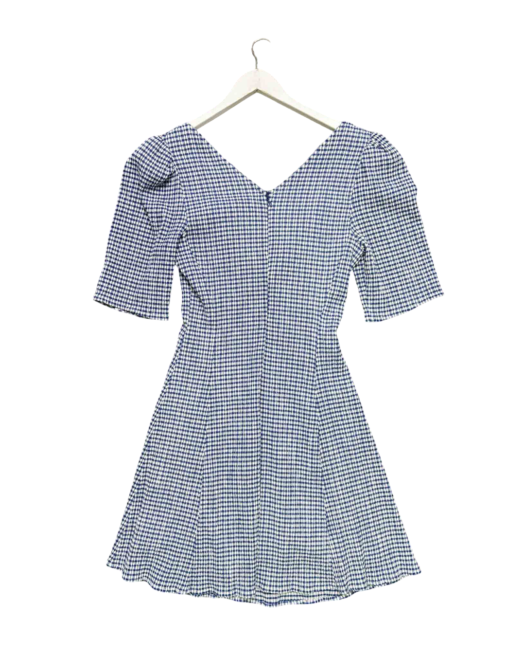 Size 12 | Staud Blue Gingham Seersucker Dress