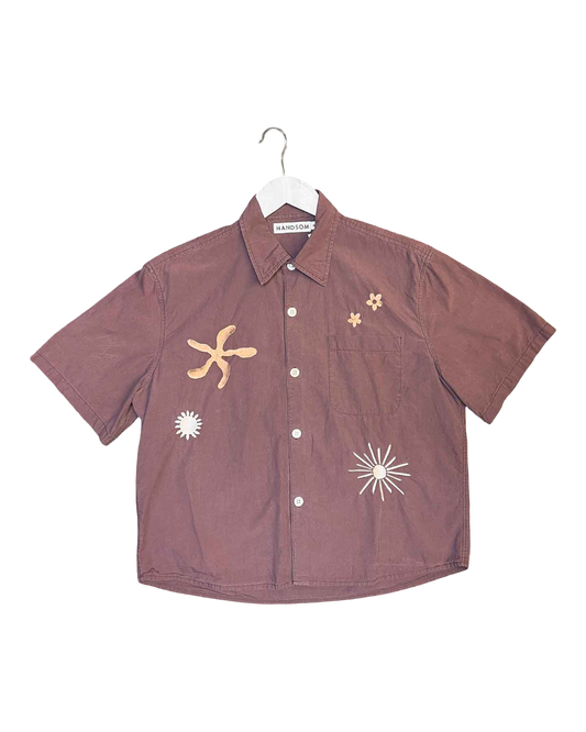 Size 8 (S) | Handsom Chocolate Cotton Floral Shirt