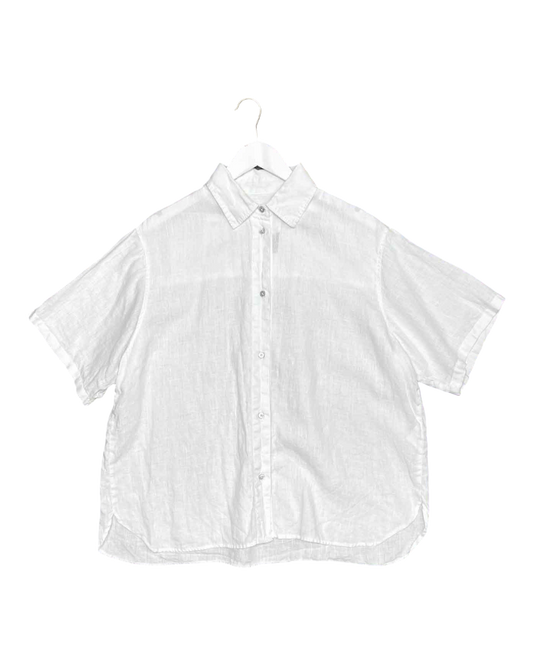 Size 10 | Assembly Label White Linen Short-Sleeve Shirt