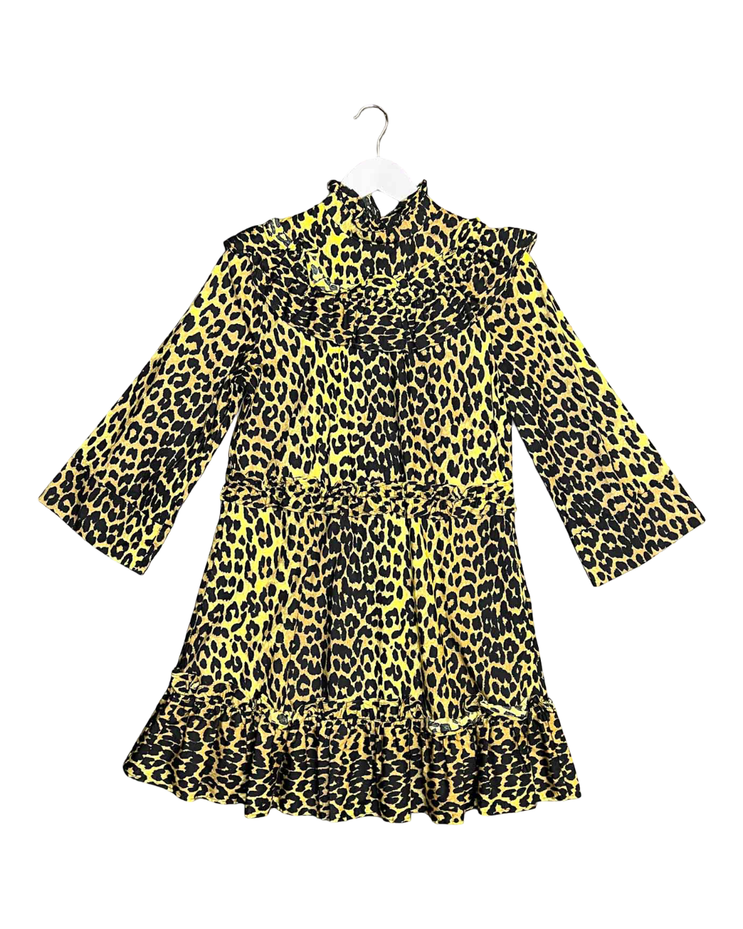 Size XS | Ganni Cotton Bijou Ruffle Mini Dress