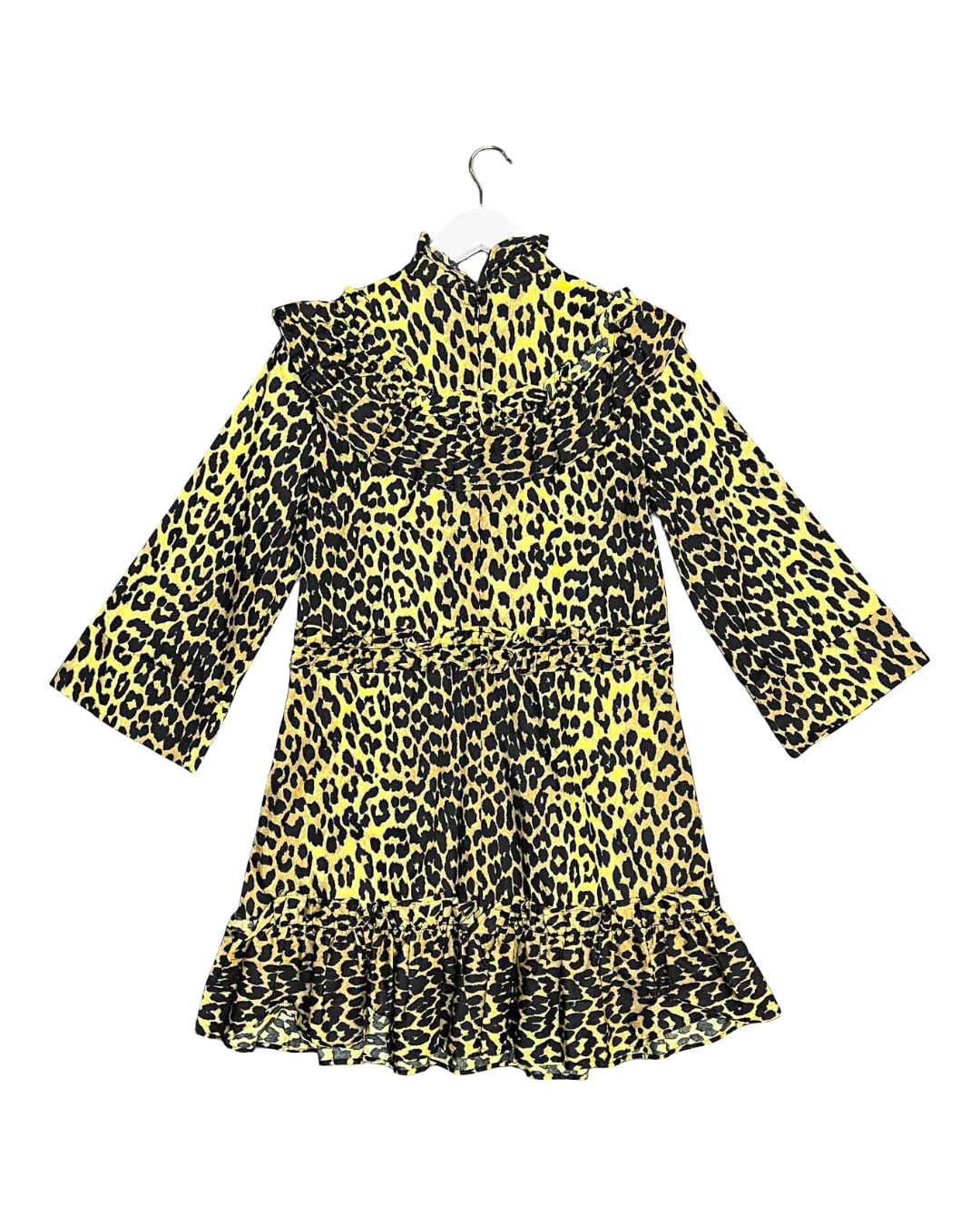 Size XS | Ganni Cotton Bijou Ruffle Mini Dress